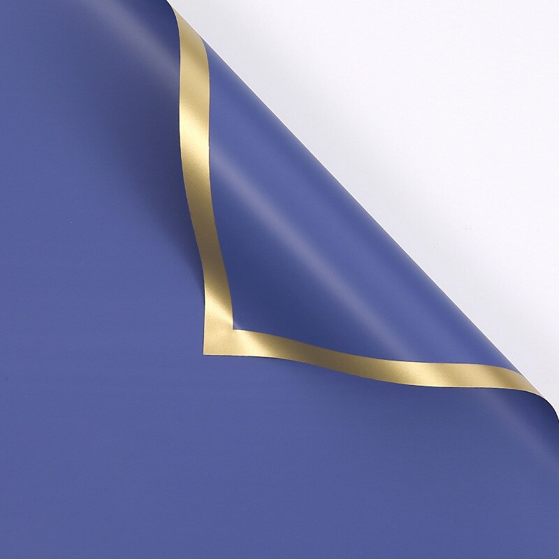 Wasserdichte Frische Blume Gold Rand Papier Rose Blume Verpackung Dekoration Papier Blumen- Strauß Verpackung Materialien: 07 glasiert Blau Gold