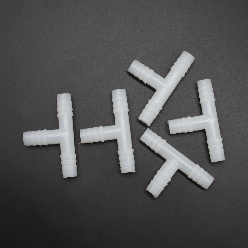 wxrwxy 10mm Tee connector 10mm tee barb water splitter garden irrigation connector barbed Air pipe fittings 20 pcs