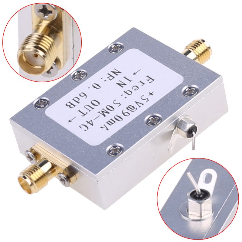 RF Amplifier Low Noise Amplifier Ham Radio Module LNA 50M-4GHz NF=0.6dB RF FM HF VHF / UHF Ham Radio -110dBm
