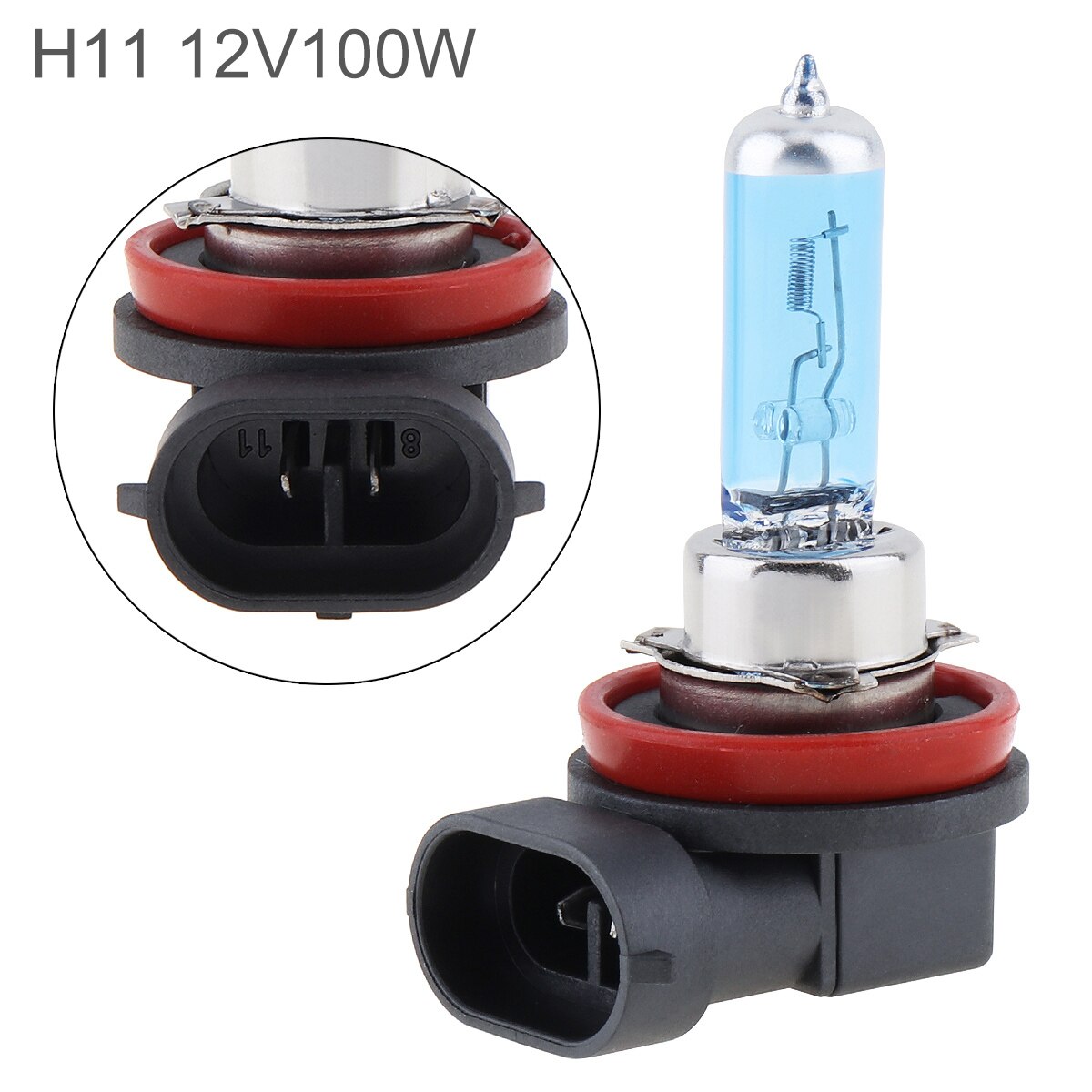 1PC 12V H1 H3 H4 H7 9005 9005 9006 H11 White Yellow Car Halogen Lamp 100/55W Super Bright Auto Front Headlight Fog Bulb for Cars: H11 100W 5000K White