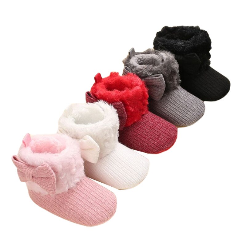 Winter Baby Strik Warm Boot, Effen Kleur Zachte Comfortabele Mooie Anti-Slip Prewalker Baby Schoenen