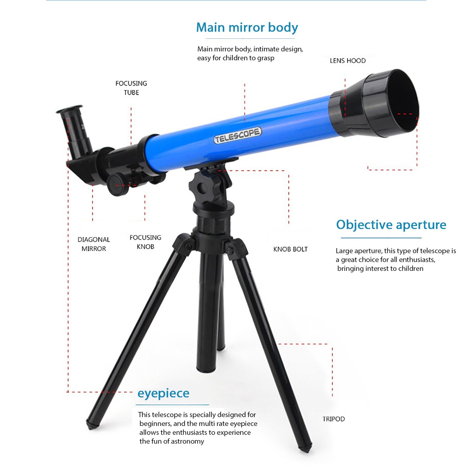 Telescoop Astronomische Professionele Kinderen Wetenschap Onderwijs Astronomische Telescoop Speelgoed High-Powered Monoculaire # S5
