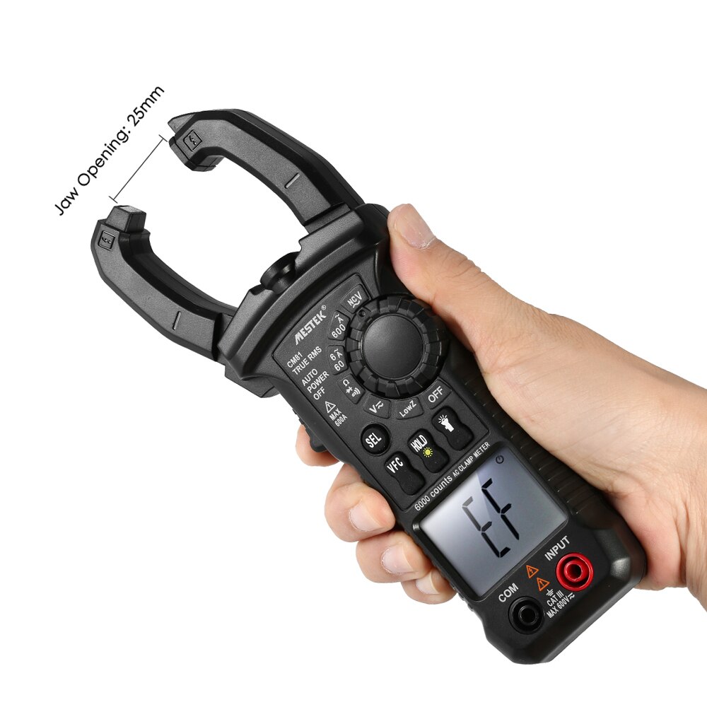 MESTEK LCD Digital Clamp Meter Multimeter AC/DC Voltage AC Current Continuity Tester Frequency Measurement Tester