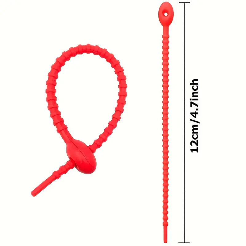 Silicone Reusable Cable Wire Organizer - 50/20/10pcs Cord Management Zip Tie Twist Multifunctional Bag Clip Storage Bag Ties