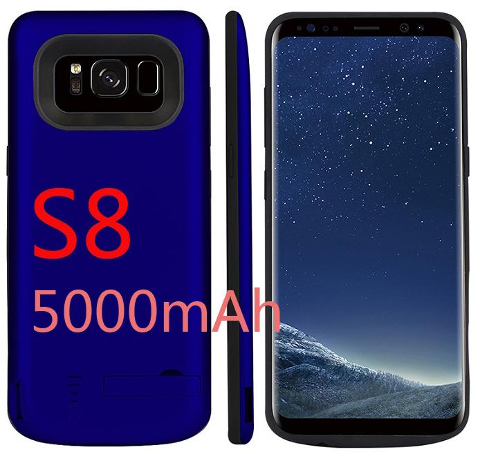 5000mAh/6500mAh Cassa di Batteria Per Samsung Galaxy S8 Più La Batteria Caso del Caricatore di Batteria Esterna della Banca di Potere Per samsung S8 S 8 Più: S8 Blue