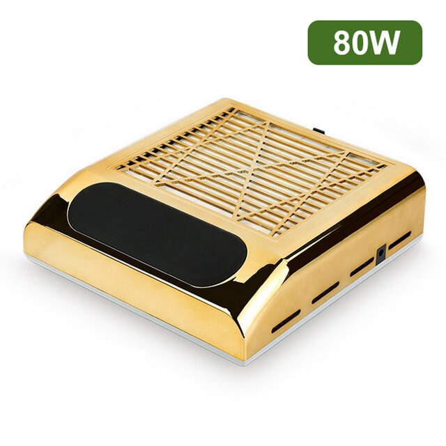 Venda quente grande potência coletor de pó do prego para unhas de manicure coletor com fitter ventilador de pó do prego aspirador de pó para unhas: gold / EU