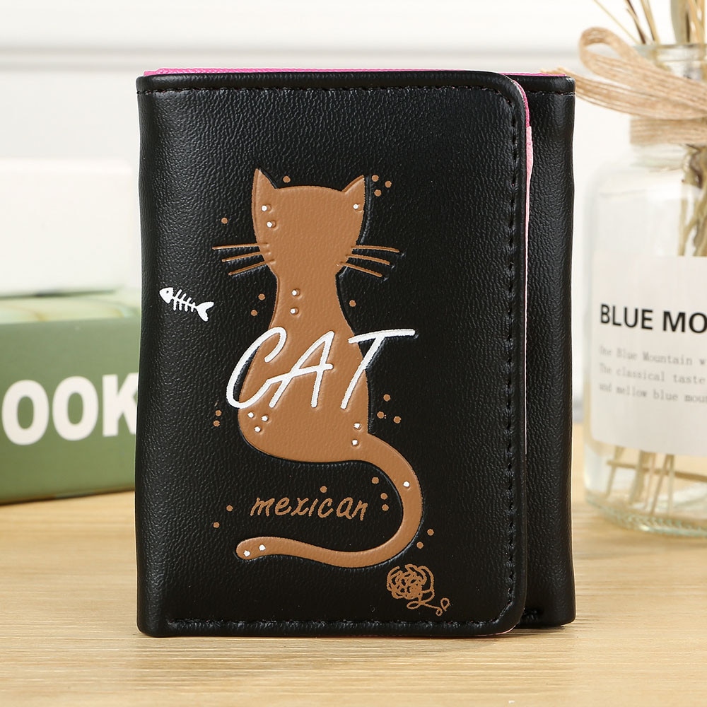 Women Tassel Short Wallet Women Simple Cat Short Wallet Coin Purse Card Holders Handbag Package MAR22