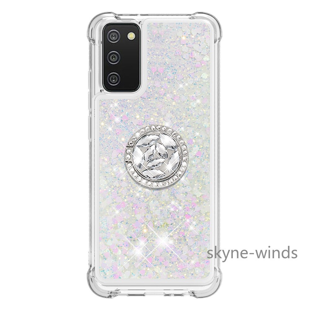 For Samsung Galaxy A 02S A02S EU US SM-A025F/DS rhinestone ring buckle anti-fall quicksand phone case for SM A02S cover coque