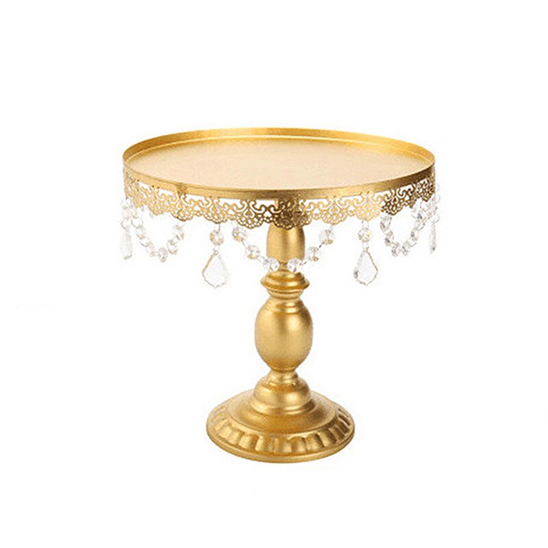 Cake Stand Display Dessert Cake Metal Stand Wedding Party Birthday Party Crystal Frame Dining Table Decoration Safe Reliable: Golden crystal S