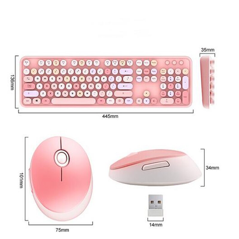 KuWFi Bezprzewodowa Klawiatura i Mysz 2.4GHz - 1600 DPI Ergonomiczny Bluetooth do Domowego Biura