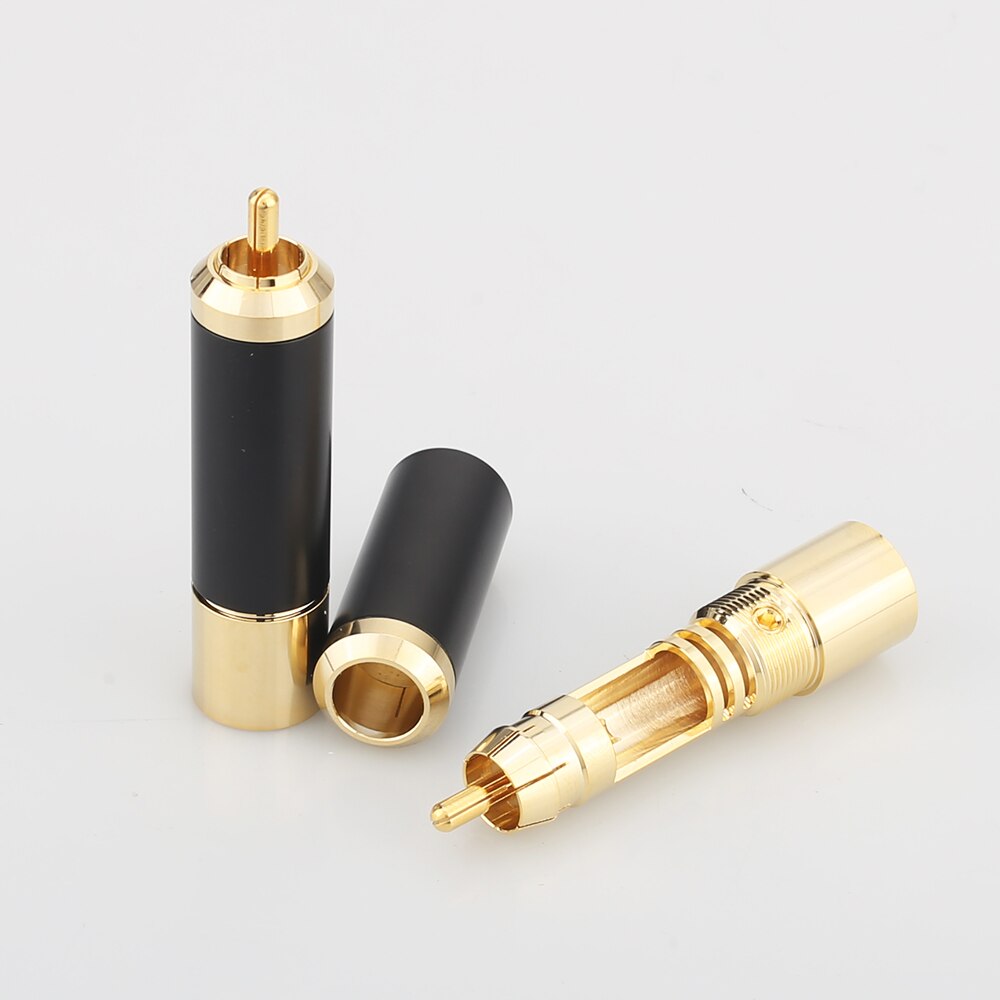Audiocrast A011 hi end audio 24K placcato oro spina RCA 10mm foro filo RCA spina maschio connettori di saldatura Audio