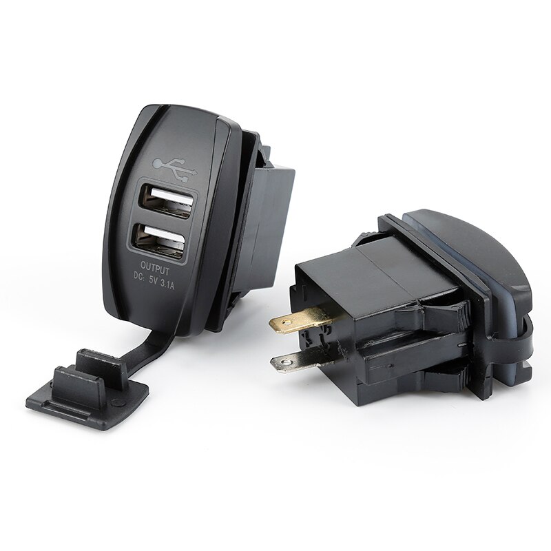3.1A 12-24V Led Universele Autolader Waterdichte Dual Usb-poort Charger Socket Outlet Voor Motorfiets Auto accessoires Camping