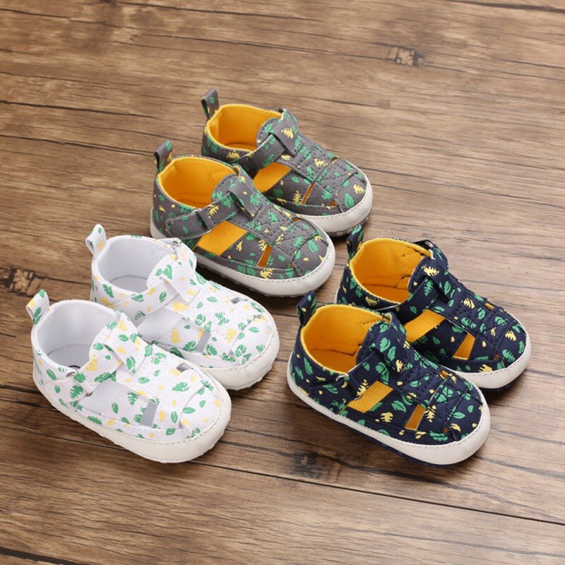 Baby Jungen Sommer Druck Schuhe Atmungsaktive Anti-Unterhose Sandalen Kleinkind Weiche Sohlen lässig Strand Schuhe 0-18M