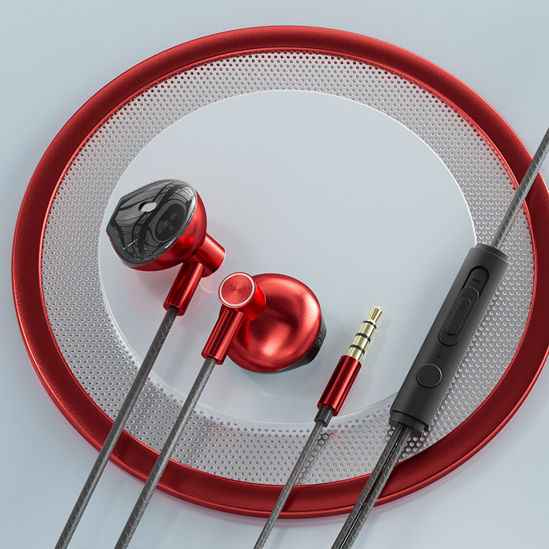 Type-C in-ear bedrade karaoke-hoofdtelefoon 3,5 mm stereo muziek oordopjes Handenvrije headset-oortelefoon met microfoon: Zilver