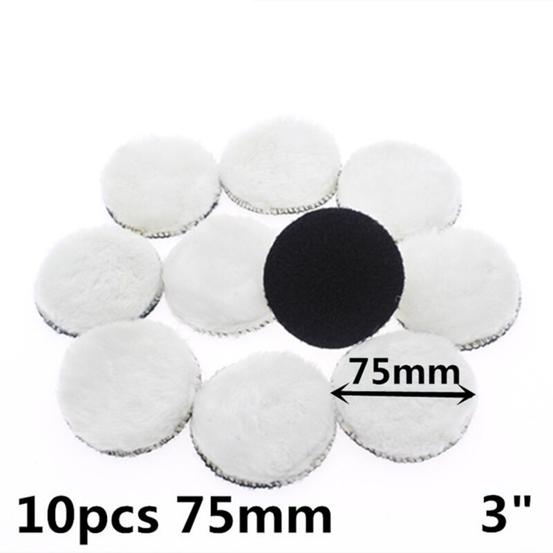 10 Uds. Bonete pulidor de cera de lana Artificial para herramienta rotativa almohadillas de pulido blanco suave