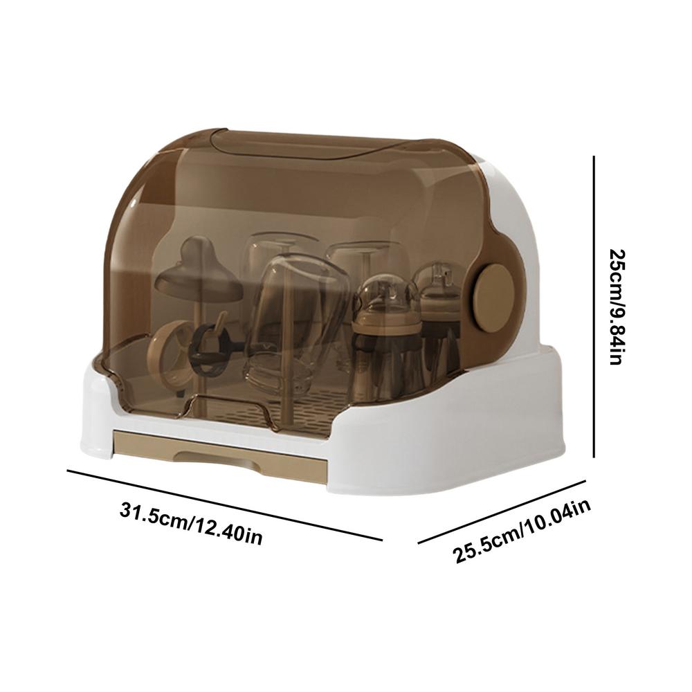 Baby flasche Abfluss Regal Nippel Fütterung becher Halfter mit Deckel Lagerung Wäsche ständer Flasche Reinigungs-und Trocknungs maschine: Braun