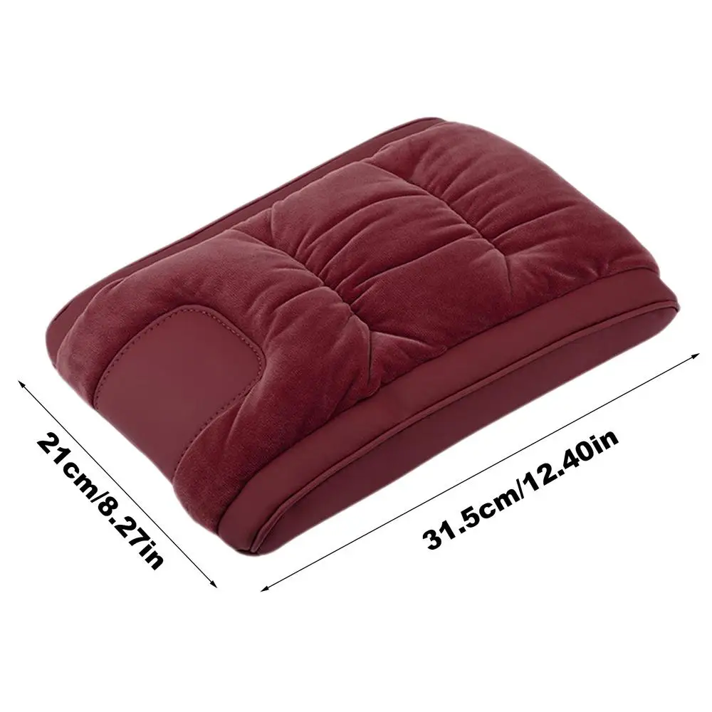 Coussin de rehaussement de boîte d'accoudoir de voiture, fournitures de console d'accoudoir, console centrale automatique, housse de coussin d'appoint: Vin Rouge