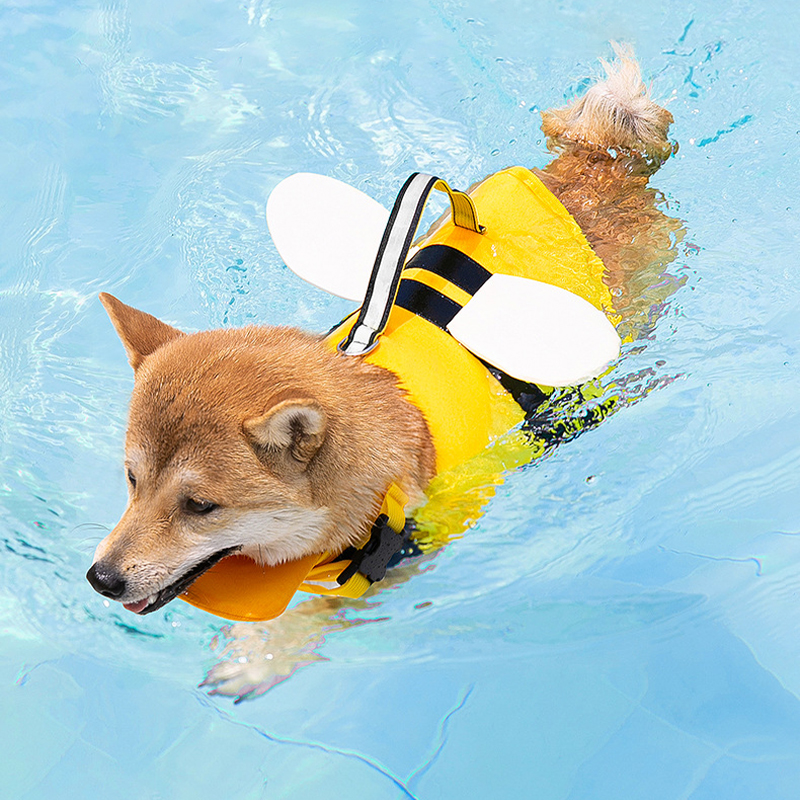 Chaleco salvavidas para perros, traje de baño para perros, Collar para perros grandes, arnés para perros, natación, traje de baño de verano, ropa bonita para perros y mascotas con abeja