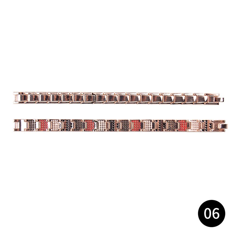 Pulsera magnética saludable para mujeres, brazaletes de magnetita con imanes de terapia de poder, joyería para el cuidado de la salud, inoxidable: Type1 06