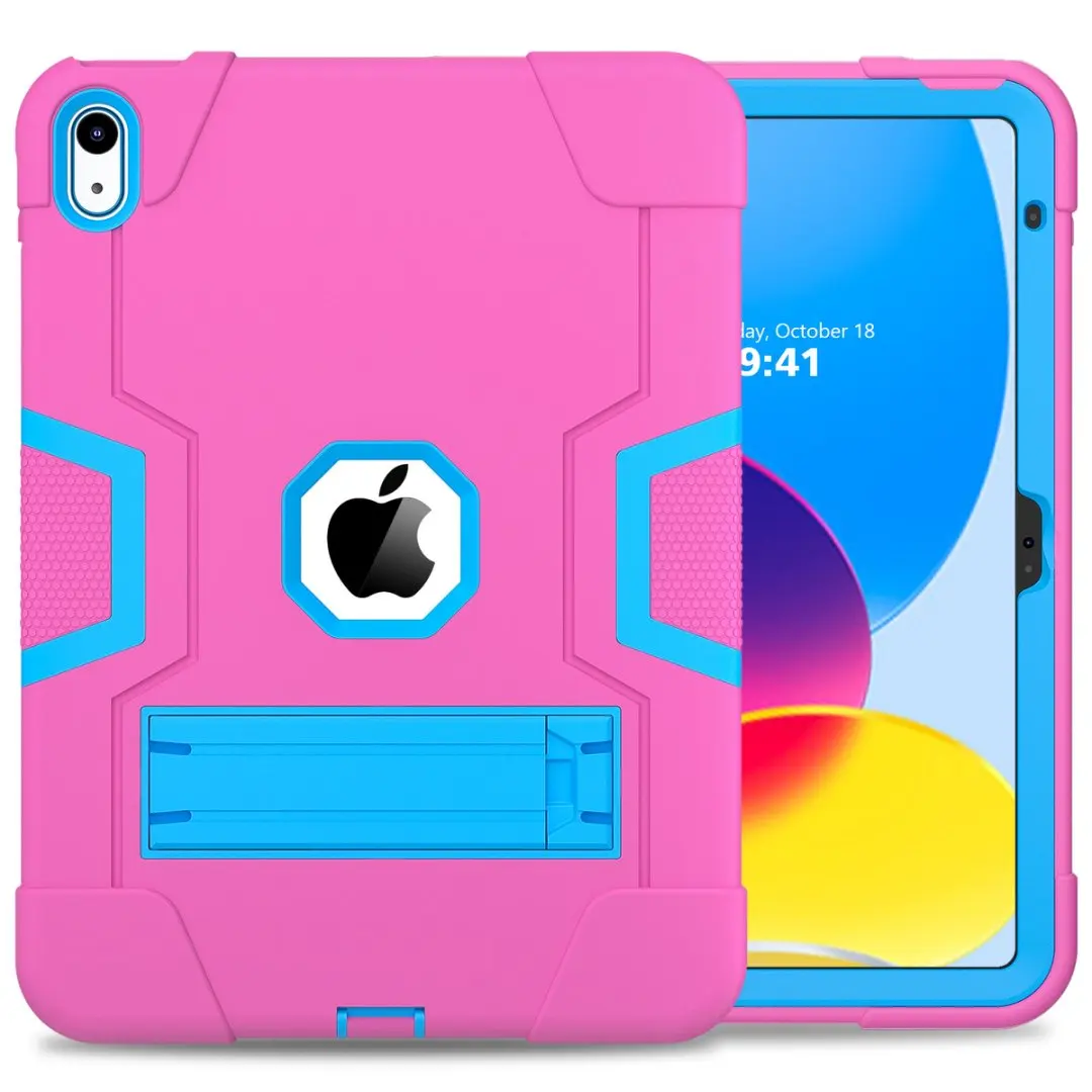 Para Apple IPad 11th Gen A16 2025 Funda con soporte de armadura Funda para IPad 10th 2024 Airbag protección a prueba de golpes carcasa soporte para tableta: 12,4 / Morado