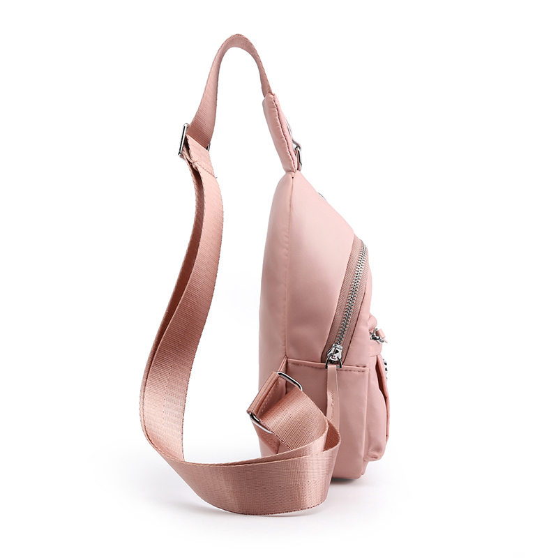 Bolsas de pecho para mujer paquete con cintura de nylon bolsas de viaje bandolera para bolso de un solo hombro de mujer paquete pequeño Femle Oxford Phone bolsas rosa