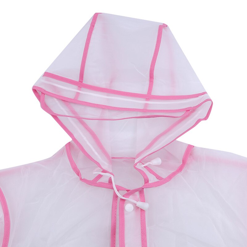 1 PC Portable Waterproof Man Woman Rain Gear EVA Raincoat Wrapping Edge Transparent Rainwear Adult Outdoor Accessories: Pink L code