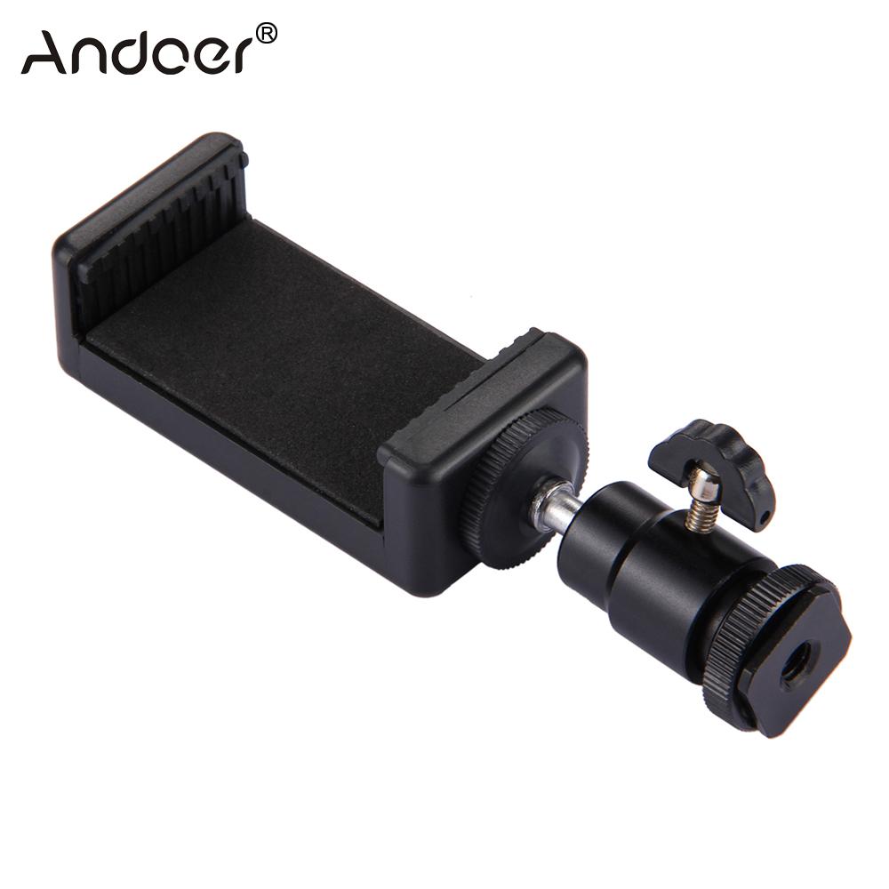 Andoer PU214 trípode con zapata de la cabeza para iPhone Smartphone Universal útil 360 grado estable Selfie SticksTripod soporte de pinza