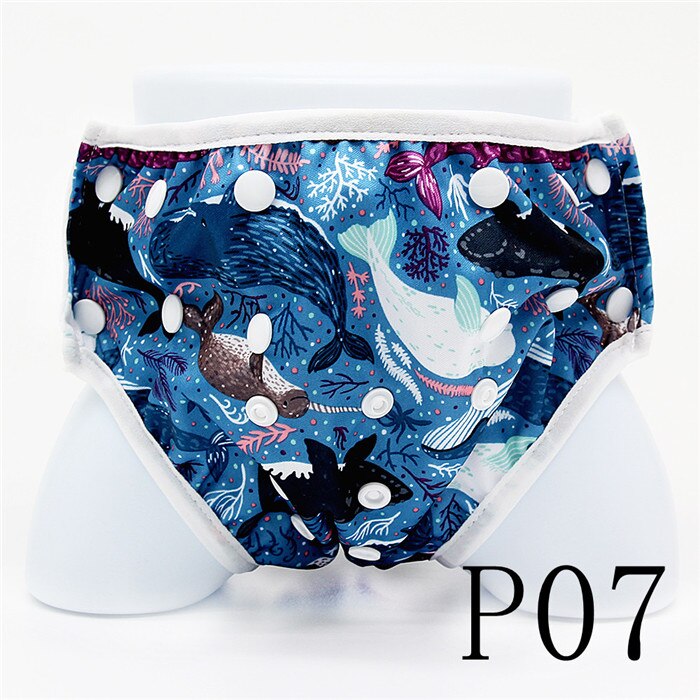 Goodbum Swim Diaper For Baby Waterproof Spa Swimming Nappies Washable Size Adjustable Cute Cloth Diaper Pant: P07
