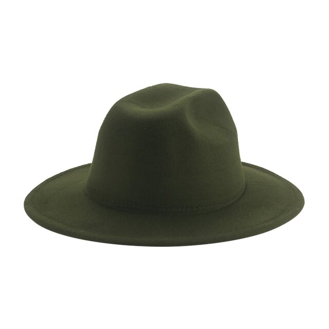 Cappelli da donna Fedora Panama tesa larga 9.5cm grigio cachi Jazz berretti da uomo abito invernale Fedora cappelli da uomo pamacao Y Tocados Para Bodas: 18