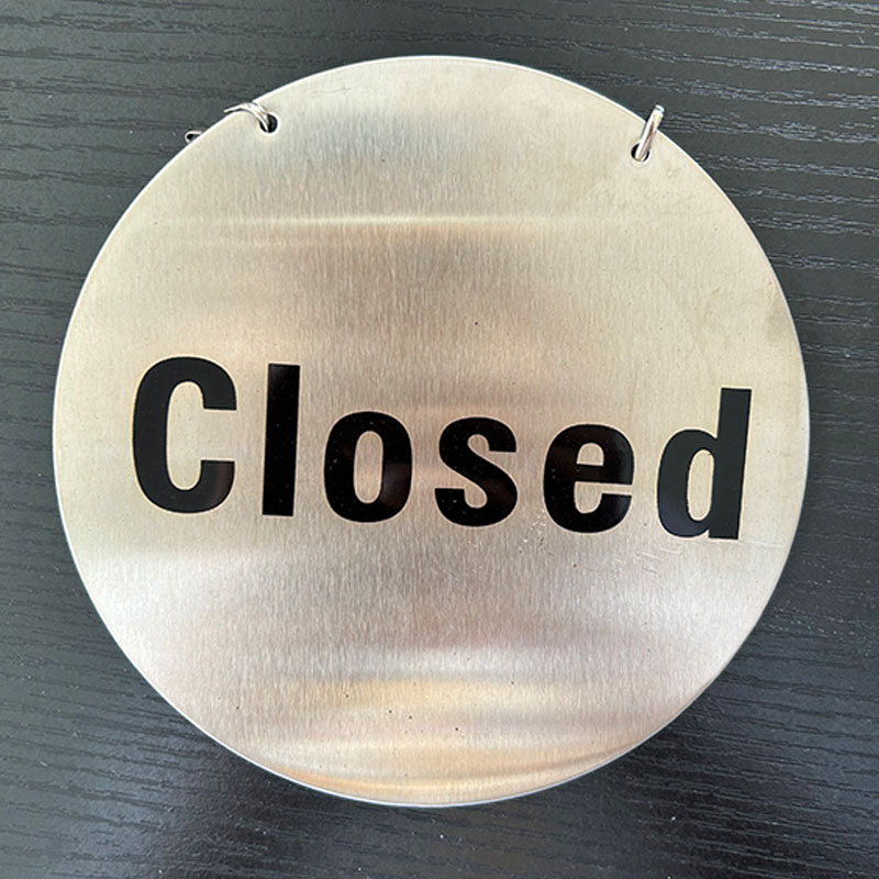 Double Sided Open and Closed Door Sign Business Sign Rustic Door Hanger Wood for Restaurant Coffee Shop Front Door Porch