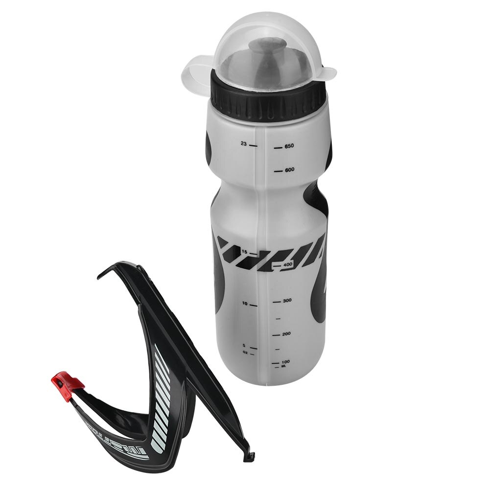 Polyethyleen Duurzaam 650 Ml Anti-Lek Water Fles Met Fiets Bidonhouder Kooi Beugel Voor Fietsen Mountainbikes: Grey