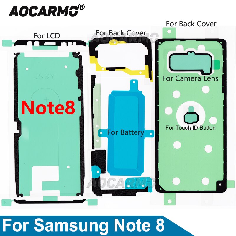 Voor Samsung Galaxy Note 8 Note8 SM-N9500 Volledige Set Plakband Lcd-scherm Back Battery Cover Frame Camera Lens Sticker lijm