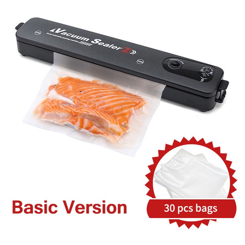 Vacuum Food Sealer Packaging Machine 220V Household Food Vacuum Sealer Film Sealer Vacuum Packer: basic machine 30bags / EU Plug