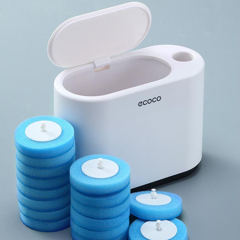 GESEW – ensemble de brosses de toilette jetables à montage mural 360, brosse de nettoyage sans angle mort, brosse de remplacement, tête de brosse, accessoires de salle de bains