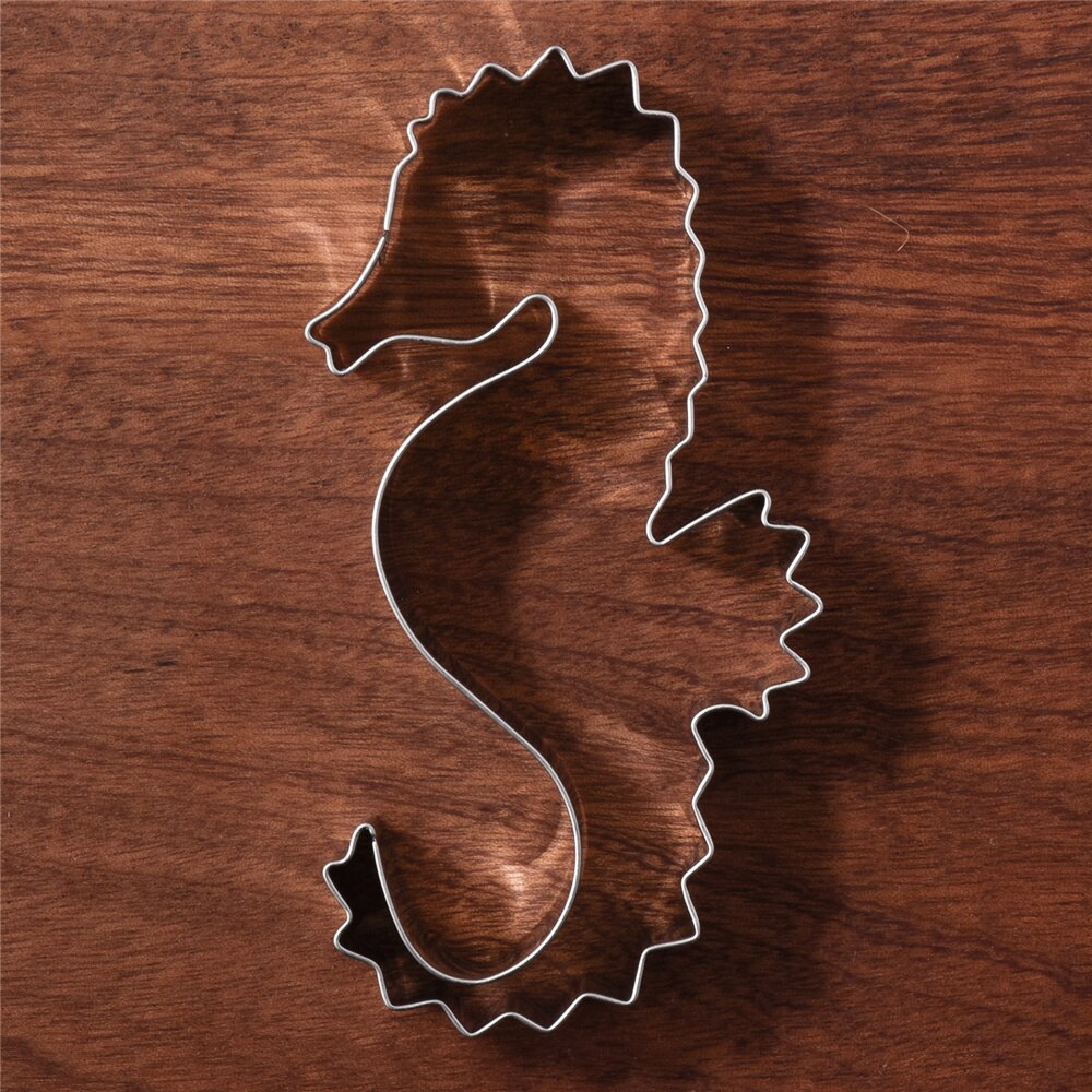 Keniao ocean søheste kage udskærer til børn fødselsdagsfest udskærer-kiks / wienerbrød / brød udskærer -6.4 x 11.2cm- rustfrit stål
