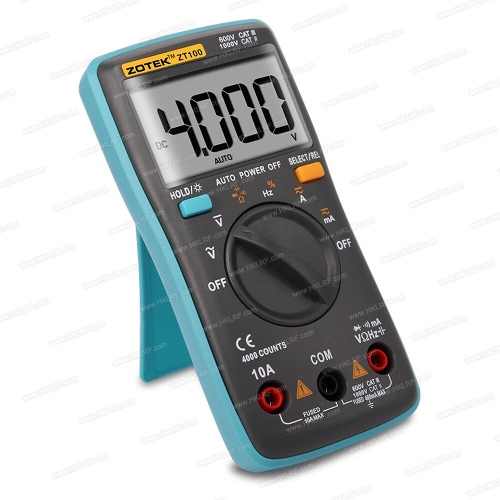 ZOTEK ZT100 Multimetro Digitale Multi Tester Luce Posteriore AC/DC Voltmetro Diodo