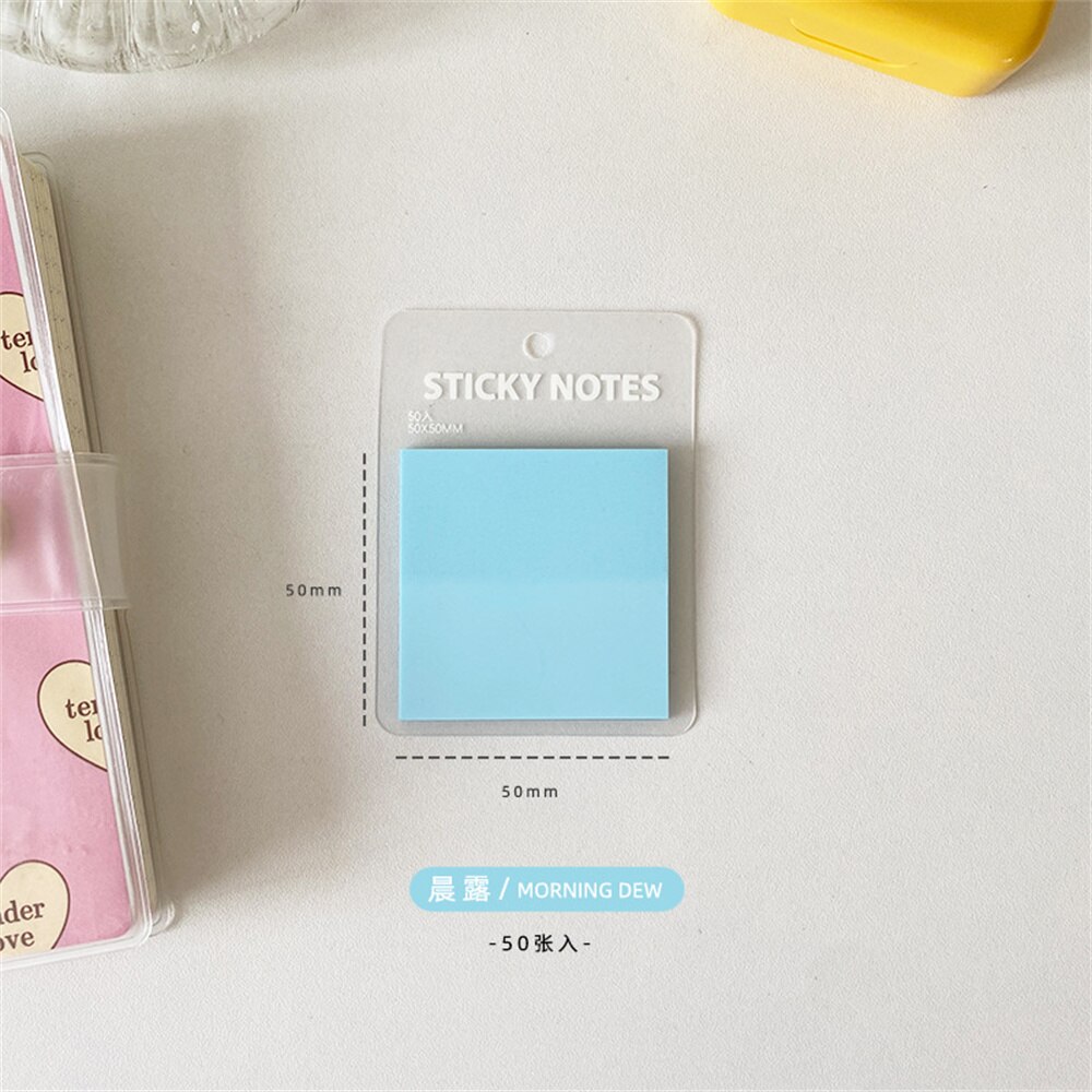 50sheets Translucent Memo Pad Sticky Notes Message Notepad DIY Scrapbooking Decorations To Do List School Office Supplies: blue