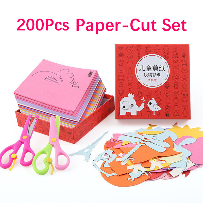 240 PCS Cartoon Paper Folding Cutting Knutselen Kinderen Art Craft DIY Educational Toys For Children Jouet Enfant Kindergarten: 240Pcs