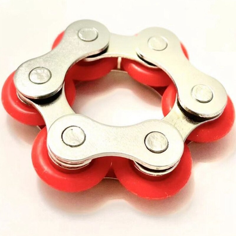 Roller Chain Toy With Metal And Silicone Ring Stress Relief Device, Very Suitable For ADHD, ADD, Office Anxiety