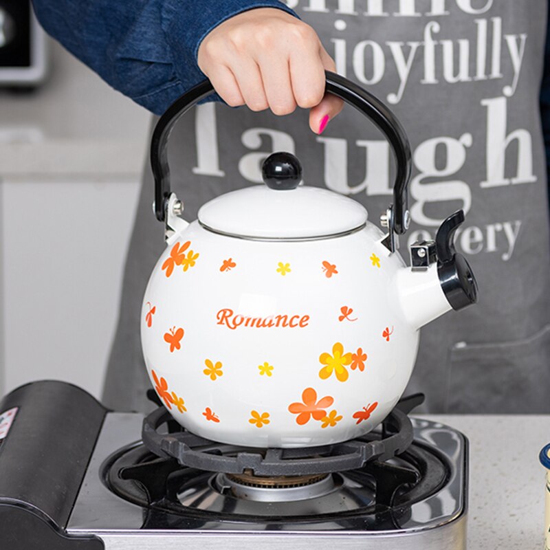 Verwarming Water Thee Pot Ketel Retro Fluitketel Emaille Pot Gas Fornuis Inductie Kookplaat Huishoudelijke Chaleira Esmaltada Thuis