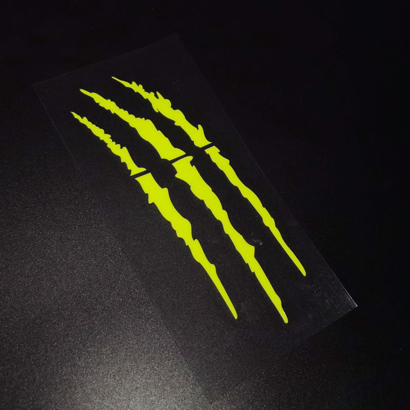 Adesivos para capacete de motocicleta com estampa de pata decalque reflexivo à prova d'água: Amarelo Fluorescente