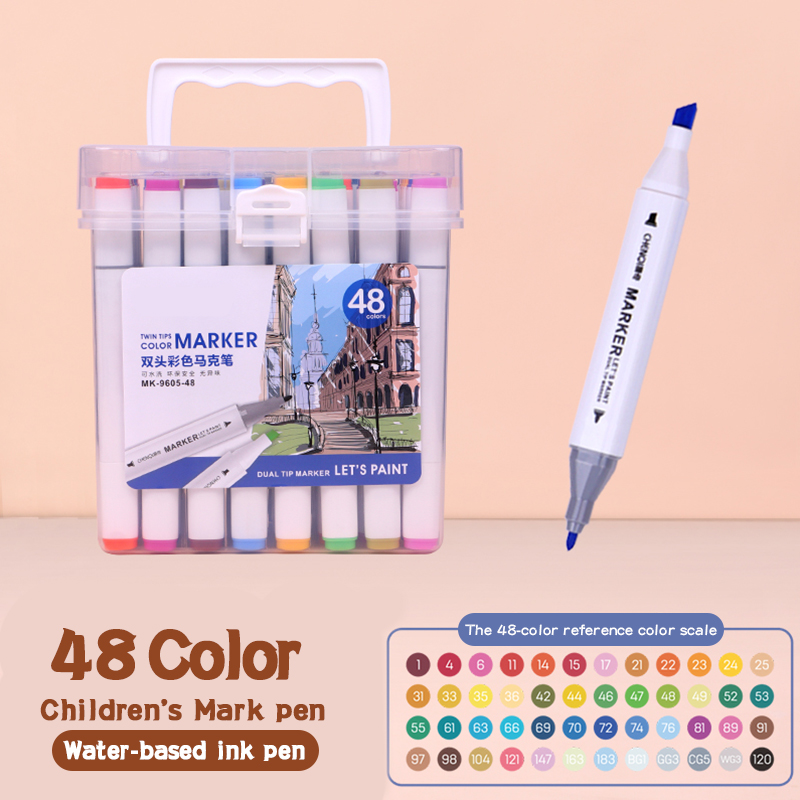 Ensemble de couleurs 12/24/36/48/60, Double tête, , ne essuyent pas, stylo de marquage, peinture artistique, outils professionnels: Rose