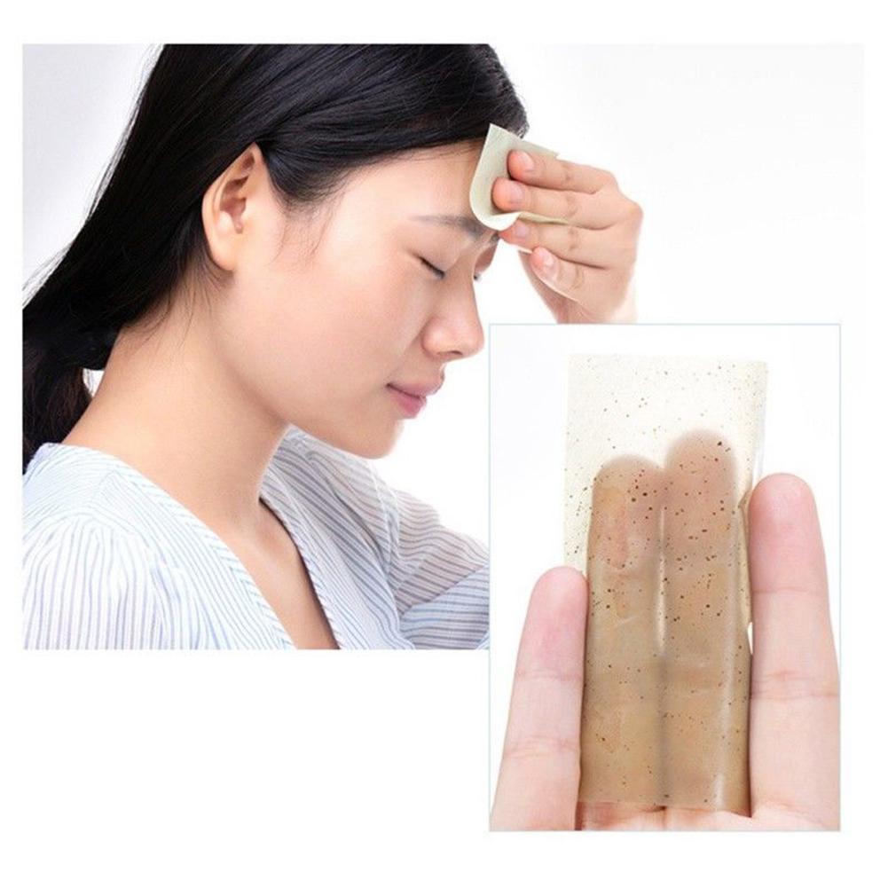 100 stk korea velduftende silkepapir ansigtsolie absorberende papir plantefibre åndbar blotting lommetørklæde farve tilfældig