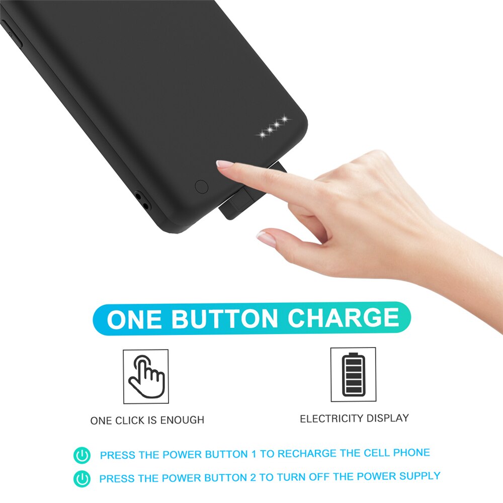 Draagbare Batterij Oplader Case Voor Oneplus 7T Power Case 7000Mah Power Bank Opladen Cover Voor Een Plus 7T Externe Batterij Case
