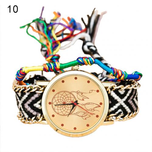 Montres femmes style ethnique bracelet tissé multicolore montre décoration: 10