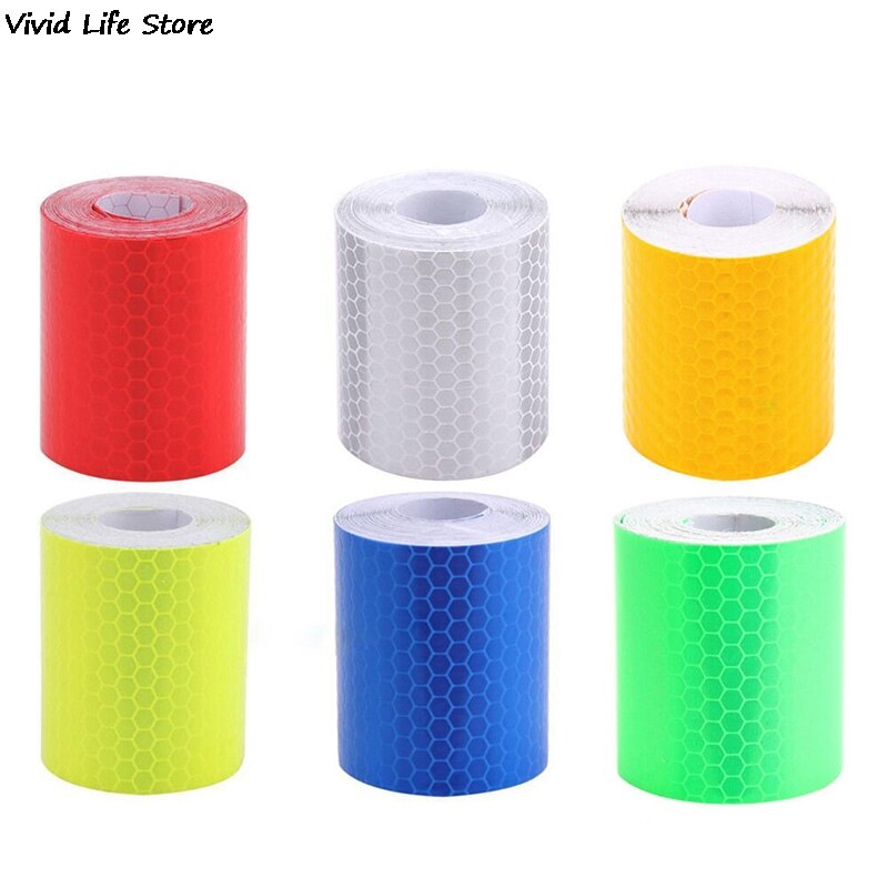 Tira de pegatinas de advertencia para coche, Reflector de luz de advertencia pegatina protectora, película reflectante, de seguridad reflectante, 100cm X 5cm