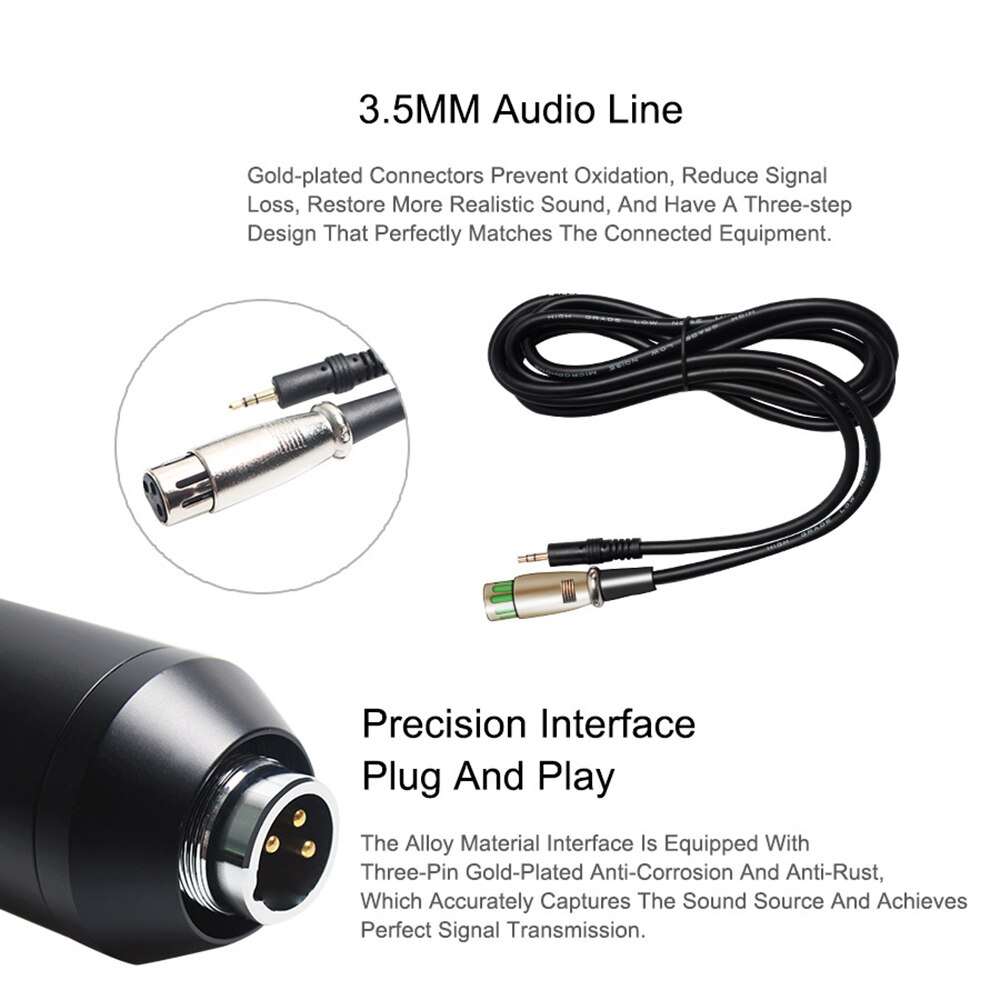 Studio Recording Condenser Microphone Kit with Shock Mount Flexible Scissor Arm for Network Broadcasting Online Singing