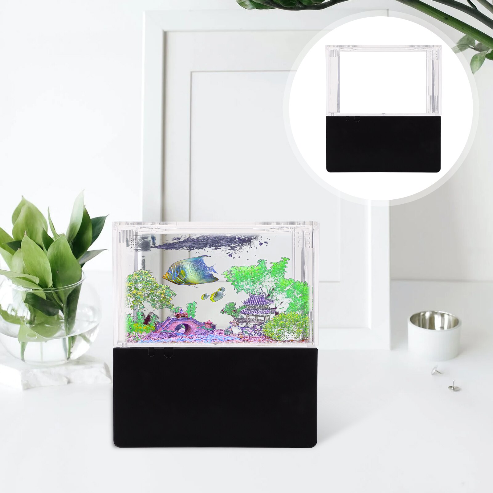 1pc Acrylic Fish Tank Free Water Change Fishtank Transparent Fish Tank