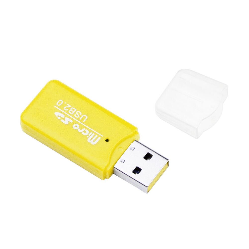 Mini Draagbare Kaartlezer Usb 2.0 Tf Micro Sd Geheugenkaart Lezer Voor Pc Laptop Computer Card Writer Adapter Flash drive: YELLOW
