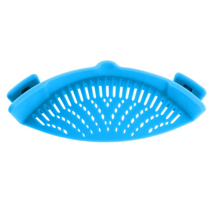 schnappen topf sieb/abtropffläche, Weiche Silikon Sieb, Clip auf Topf/Pfanne/schüssel-Obst Gemüse Nudel Pasta sieb, küche zubehör: Blau